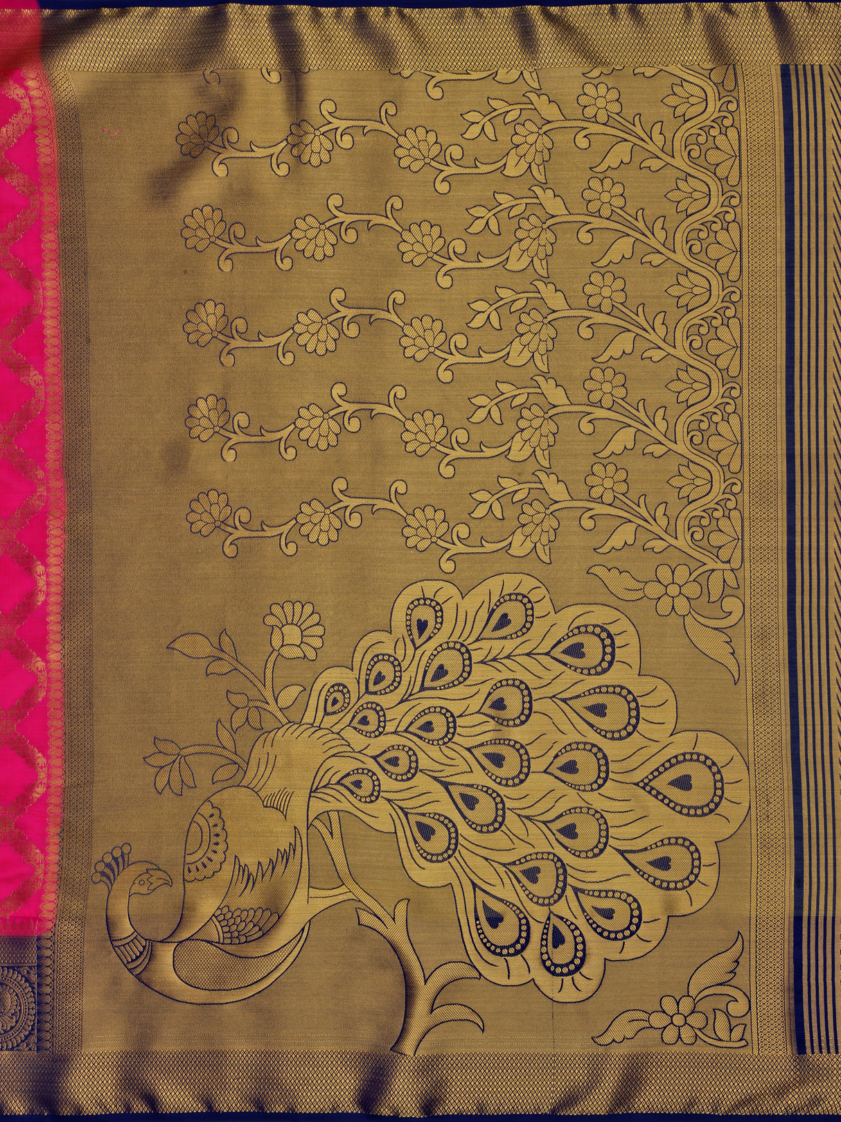 Mimosa Womens Art Silk Saree Kanjivaram Rani Color