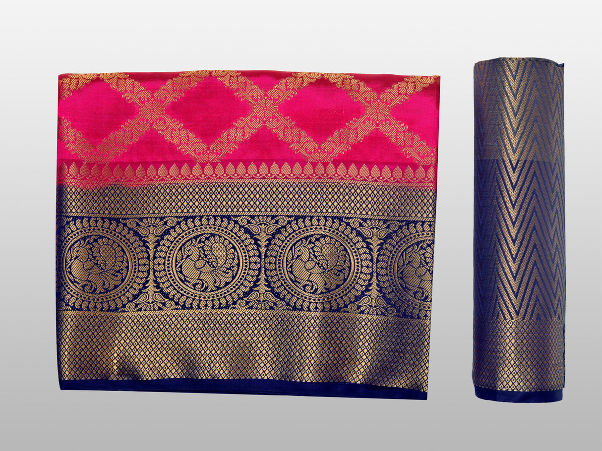 Mimosa Womens Art Silk Saree Kanjivaram Rani Color