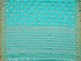 Mimosa Womens Art Silk Saree Kanjivaram Saffire Color