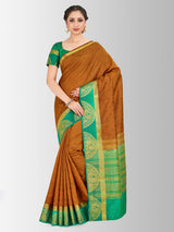 Mimosa Womens Art Silk Saree Kanjivaram Mustard Color