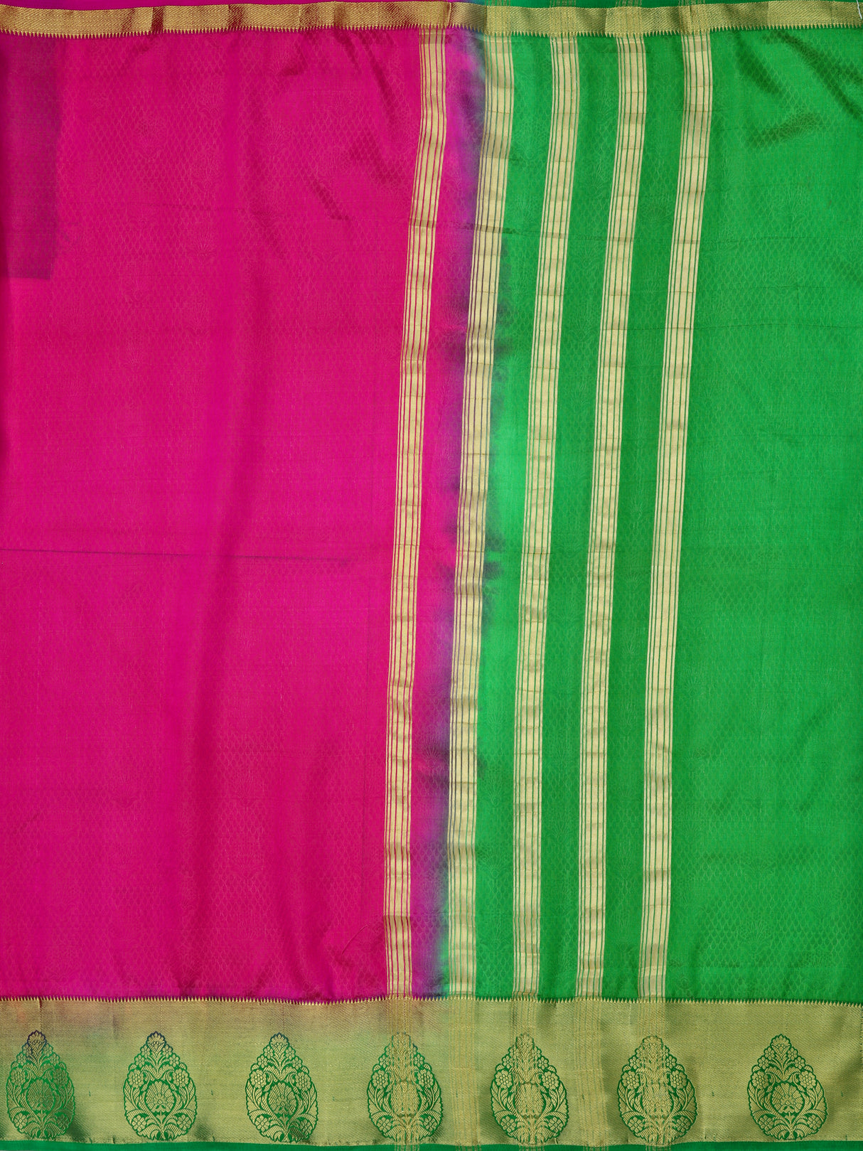 Mimosa Womens Art Silk Saree Kanjivaram Rani Color