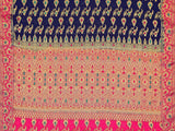 Mimosa Womens Chiffon Saree Banarasi Navy Blue Color
