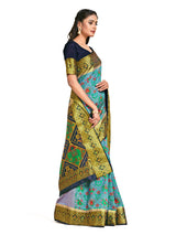 Mimosa Womens Art Silk Saree Patola Grey Color