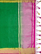 Mimosa Womens Art Silk Saree Kanjivaram BGreen Color