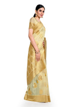 Mimosa Womens Art Silk Saree Kanjivaram Halfwhite Color