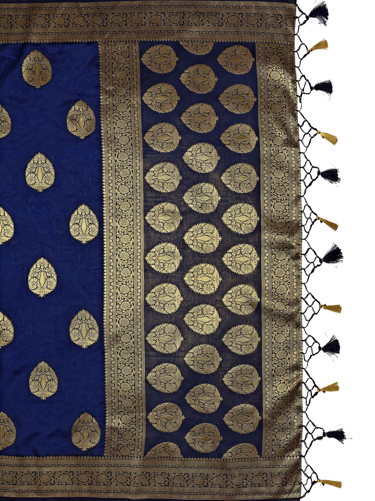 Mimosa Womens Art Silk Saree Kanjivaram Navy Blue Color