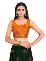 Mimosa Womens Art Silk Saree Kanjivaram style BGreen Color