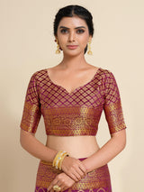 Mimosa Womens Art Silk Saree Kanjivaram Mejanta Color
