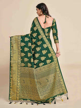 Mimosa Womens Art Silk Saree Kanjivaram BGreen Color