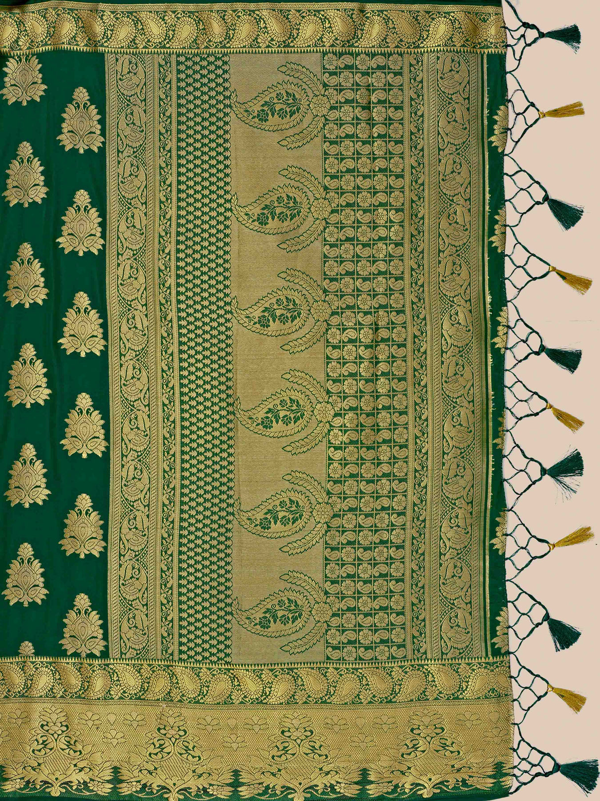 Mimosa Womens Art Silk Saree Kanjivaram BGreen Color