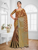 Mimosa Womens Art Silk Saree Kanjivaram Black Color