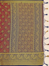 Mimosa Womens Art Silk Saree Kanjivaram Navy Blue Color