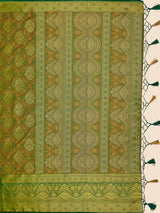 Mimosa Womens Art Silk Saree Kanjivaram Green Color