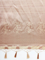 Mimosa Womens Art Silk Saree Kasavu Cream Color