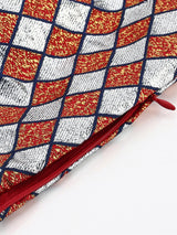 Mimosa Women Silver & Red Woven Design Readymade Saree Blouse