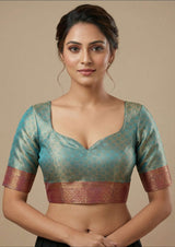 MIMOSA Women's Woven Design Kanjivaram Style Art Silk Saree with Blouse Piece - Ananda (SA00002804ANFREE)