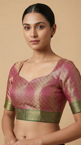 MIMOSA Women's Woven Design Kanjivaram Style Art Silk Saree with Blouse Piece - Magenta (SA00002804MJFREE)