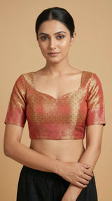 MIMOSA Women's Woven Design Kanjivaram Style Art Silk Saree with Blouse Piece - Maroon (SA00002804MRFREE)