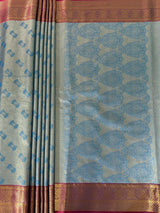 MIMOSA Women's Woven Design Kanjivaram Style Art Silk Saree with Blouse Piece - Ananda (SA00002804ANFREE)