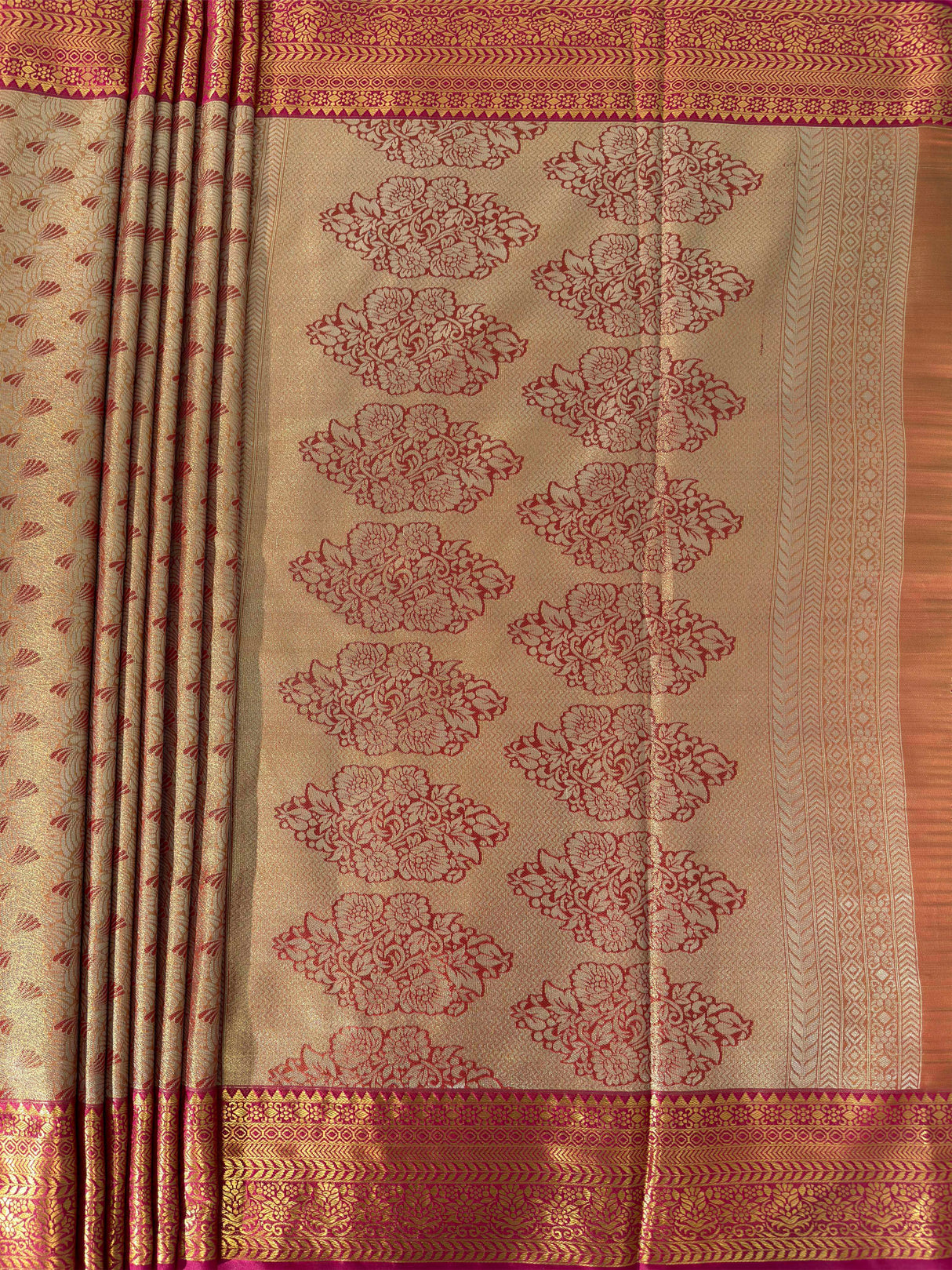 MIMOSA Women's Woven Design Kanjivaram Style Art Silk Saree with Blouse Piece - Maroon (SA00002866MRFREE)