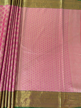 MIMOSA Women's Woven Design Kanjivaram Style Art Silk Saree with Blouse Piece - Rani Pink (SA00002734RNFREE)