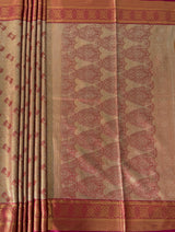 MIMOSA Women's Woven Design Kanjivaram Style Art Silk Saree with Blouse Piece - Maroon (SA00002804MRFREE)