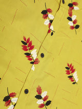 Mimosa Yellow Color Printed Straight Kurta