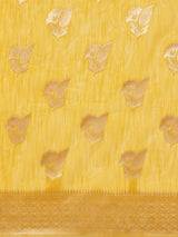 Mimosa Women's Woven Design Banarasi Poly Cotton Saree With Blouse Piece : SA00001060GD
