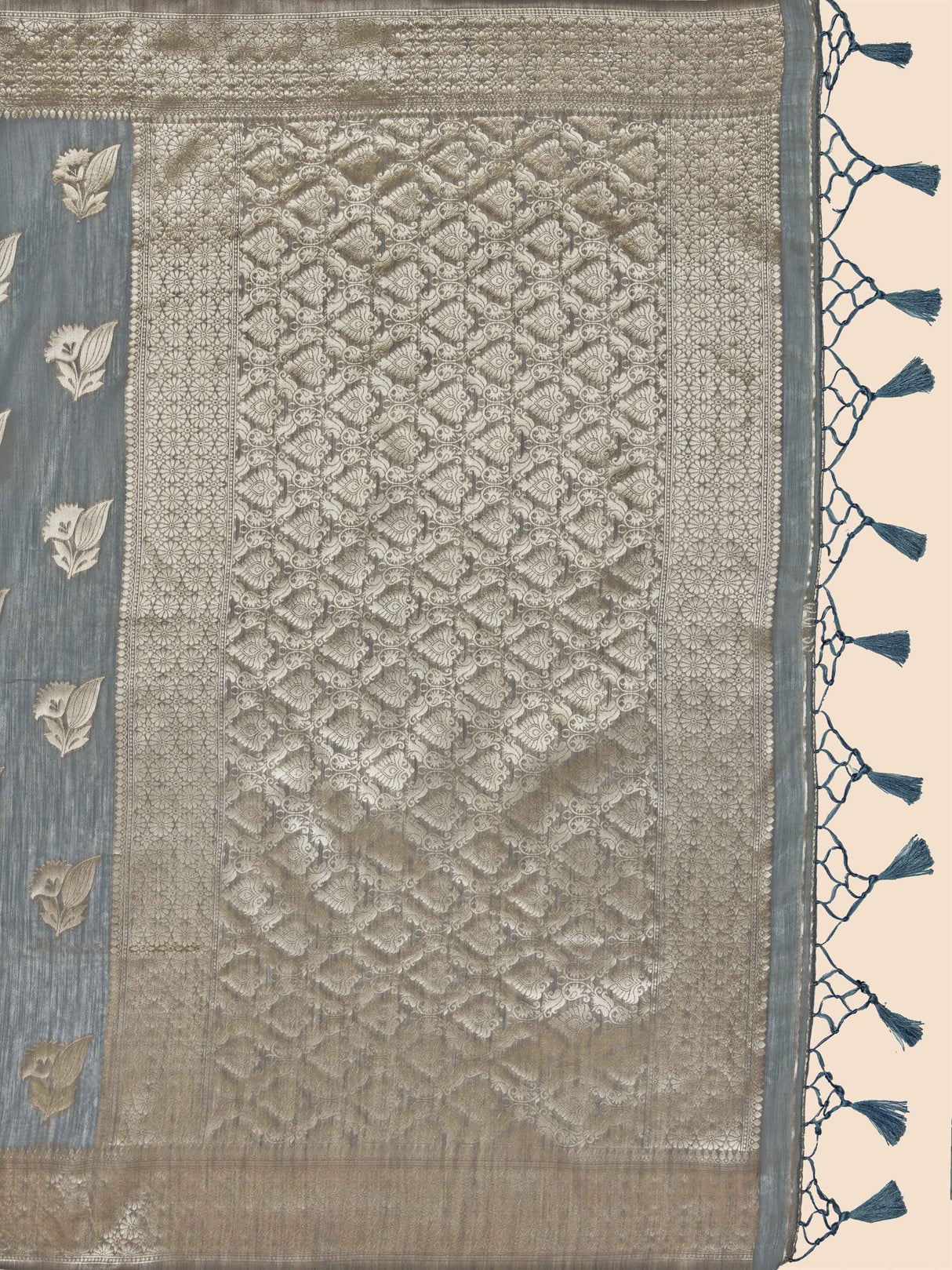 Mimosa Women's Woven Design Banarasi Poly Cotton Saree With Blouse Piece : SA00001060GY