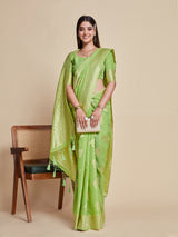 Mimosa Women's Woven Design Banarasi Poly Cotton Saree With Blouse Piece : SA00001060OL