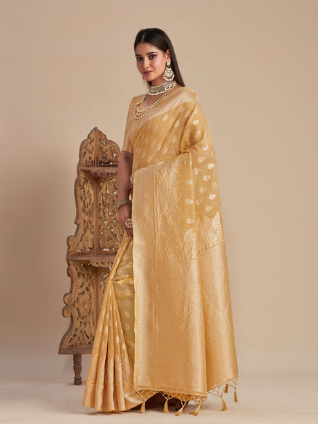 Mimosa Women's Woven Design Banarasi Poly Cotton Saree With Blouse Piece : SA00001061CK