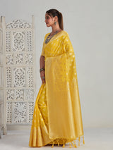 Mimosa Women's Woven Design Banarasi Poly Cotton Saree With Blouse Piece : SA00001061GD
