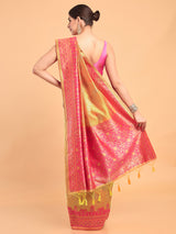 Mimosa Women's Woven Design Banarasi Art Silk Saree With Blouse Piece : SA00001063MSFREE