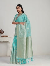 Mimosa Women's Woven Design Banarasi Style Poly Cotton Saree With Blouse Piece : SA00001077AN