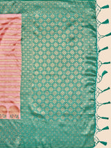 Mimosa Women's Woven Design Kanjivaram Art Silk Saree With Blouse Piece : SA00001078PNK