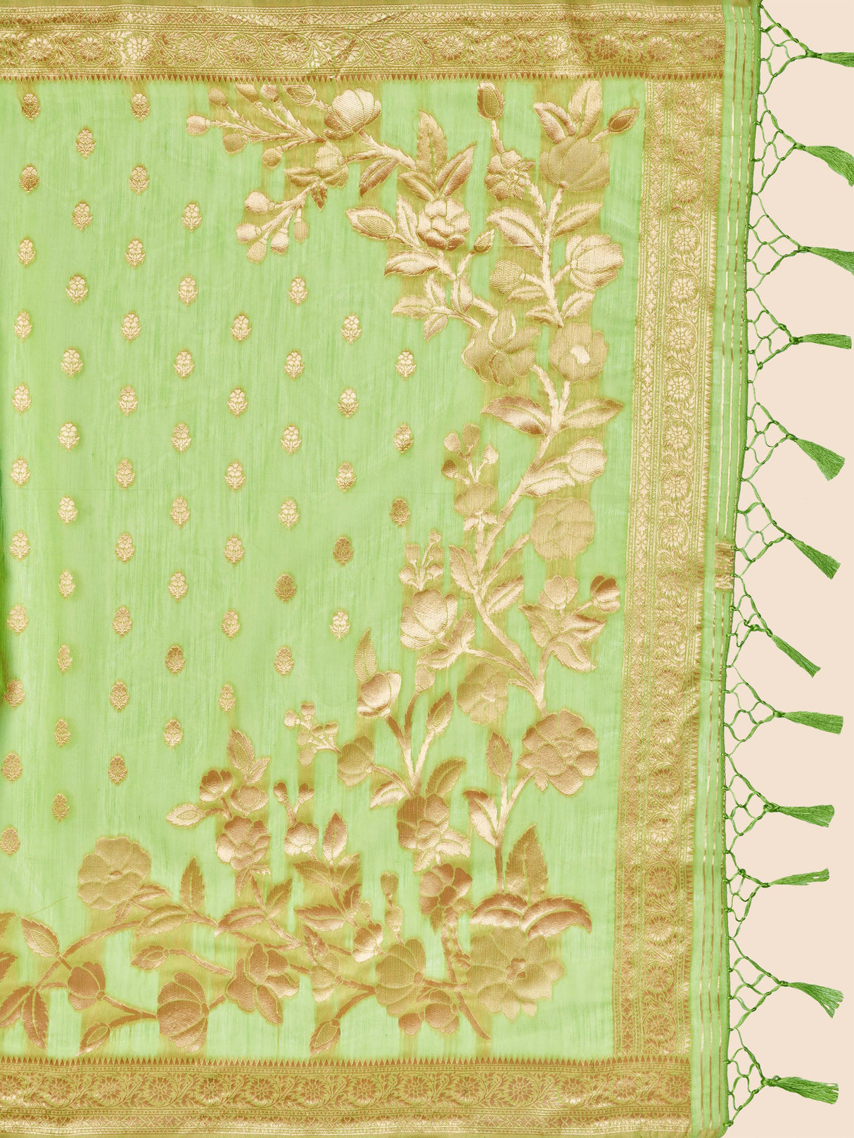 Mimosa Women's Woven Design Banarasi Style Poly Cotton Saree With Blouse Piece : SA00001079LR