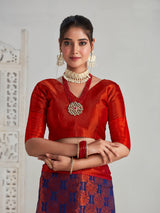 Mimosa Women's Woven Design Kanjivaram Art Silk Saree With Blouse Piece : SA00001129NV