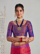 Mimosa Women's Woven Design Kanjivaram Art Silk Saree With Blouse Piece : SA00001129RN