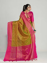 Mimosa Women's Woven Design Kanjivaram Art Silk Saree With Blouse Piece : SA00001135OL