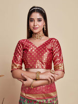 Mimosa Women's Woven Design Kanjivaram Art Silk Saree With Blouse Piece : SA00001144BG