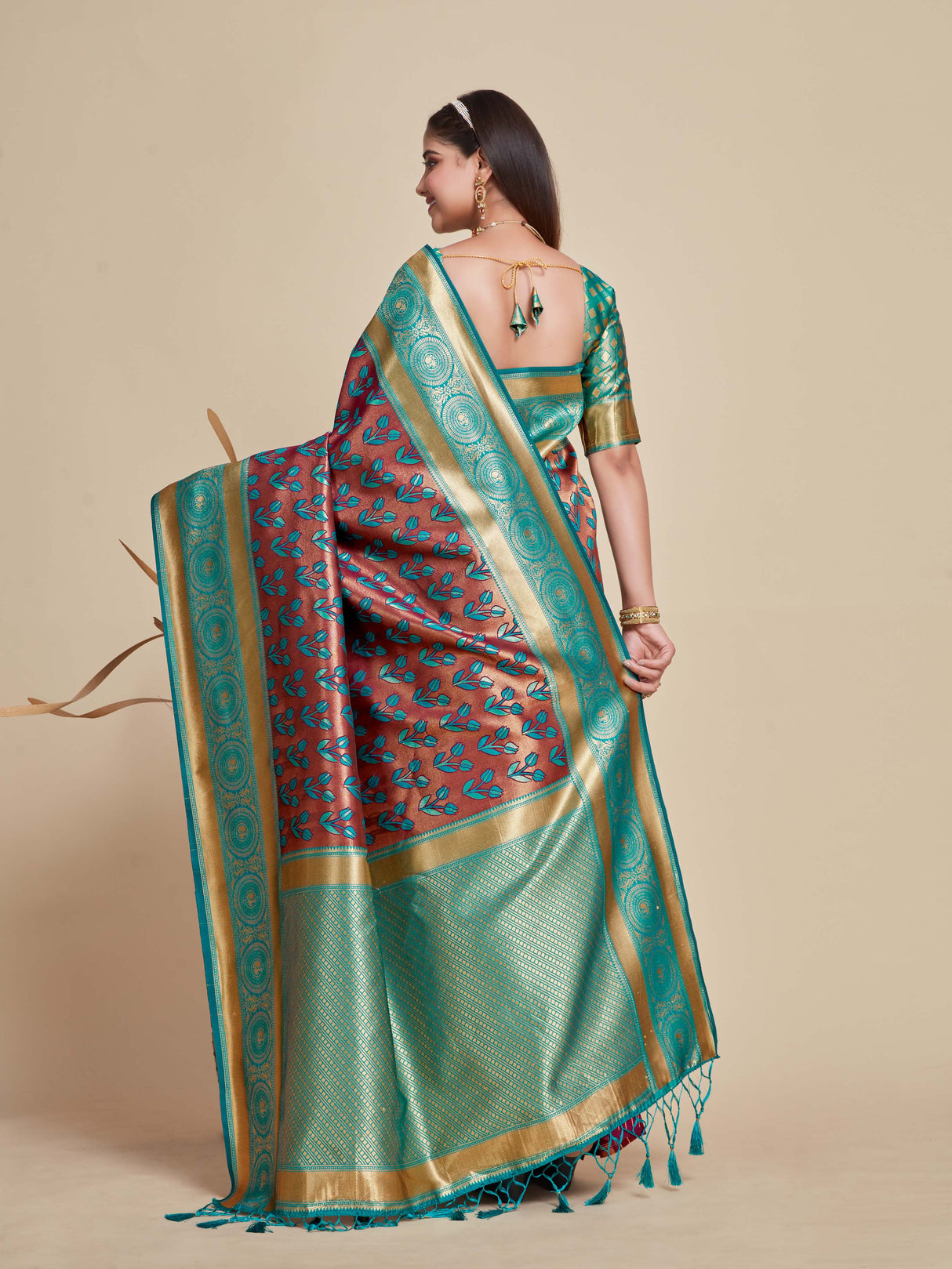 Mimosa Women's Woven Design Kanjivaram Art Silk Saree With Blouse Piece : SA00001144WN