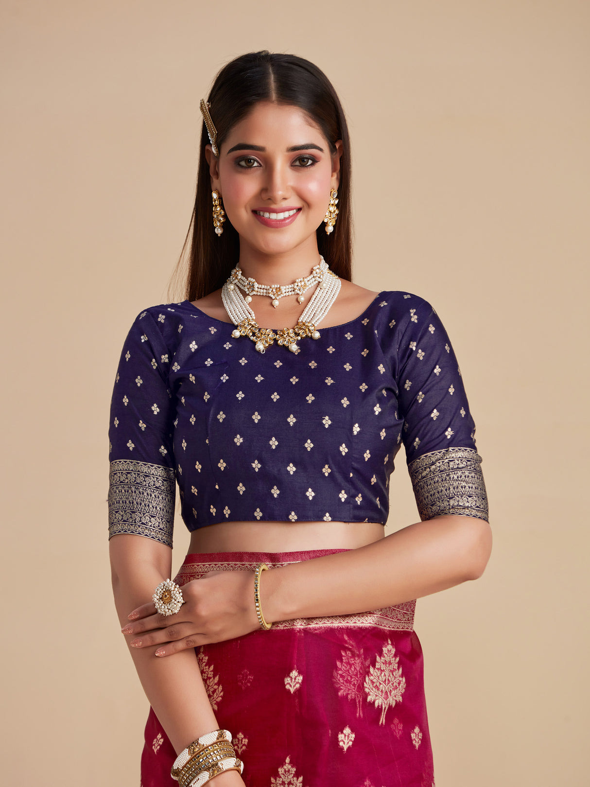 Mimosa Women's Woven Design Banarasi Organza Saree With Blouse Piece : SA00001161LV