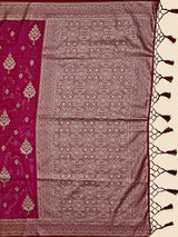 Mimosa Women's Woven Design Banarasi Organza Saree With Blouse Piece : SA00001161LV