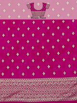 Mimosa Women's Woven Design Banarasi Organza Saree With Blouse Piece : SA00001161PNK
