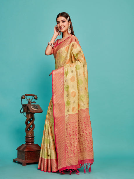 Mimosa Women's Woven Design Banarasi Art Silk Saree With Blouse Piece : SA00001211TSFREE