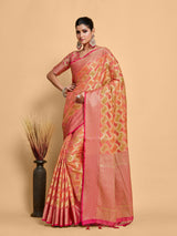 Mimosa Women's Woven Design Banarasi Art Silk Saree With Blouse Piece : SA00001212STFREE