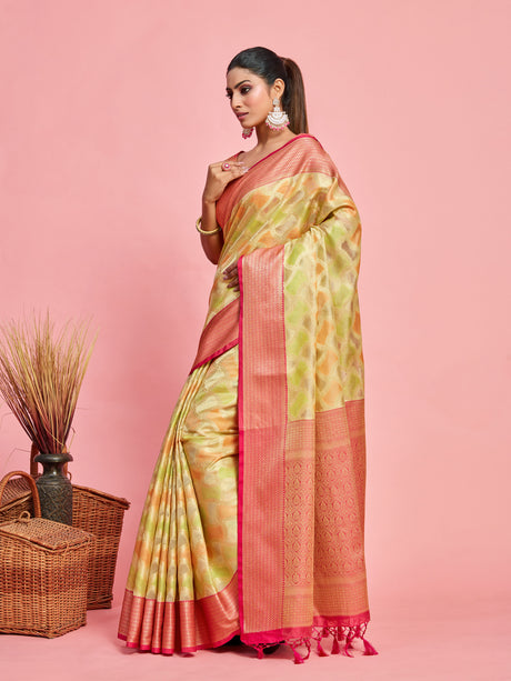 Mimosa Women's Woven Design Banarasi Art Silk Saree With Blouse Piece : SA00001212TSFREE