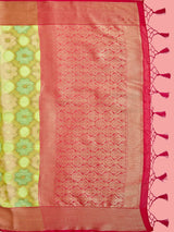Mimosa Women's Woven Design Banarasi Art Silk Saree With Blouse Piece : SA00001213LRFREE