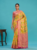 Mimosa Women's Woven Design Banarasi Art Silk Saree With Blouse Piece : SA00001213MSFREE