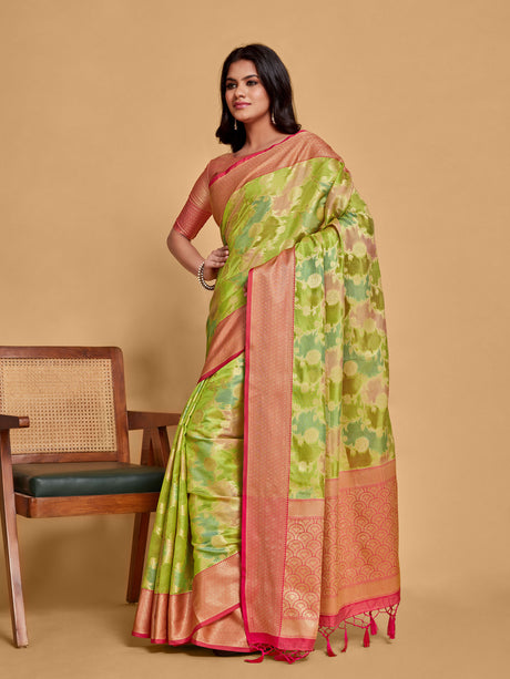 Mimosa Women's Woven Design Banarasi Art Silk Saree With Blouse Piece : SA00001214PGFREE